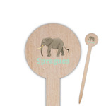 Elephant 6" Round Wooden Food Picks - Single Sided (Personalized)
