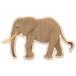 Elephant Genuine Maple or Cherry Wood Sticker