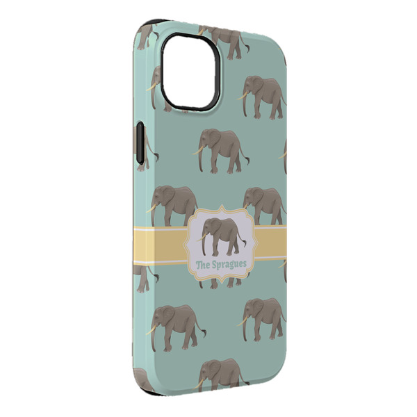 Custom Elephant iPhone Case - Rubber Lined - iPhone 14 Plus (Personalized)