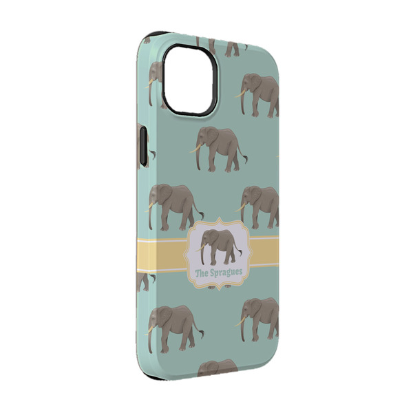 Custom Elephant iPhone Case - Rubber Lined - iPhone 14 Pro (Personalized)