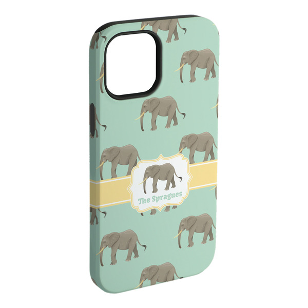 Custom Elephant iPhone Case - Rubber Lined - iPhone 15 Plus (Personalized)