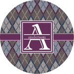 Knit Argyle Multipurpose Round Labels - 1" (Personalized)