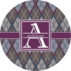 Knit Argyle Multipurpose Round Labels - 1" (Personalized)