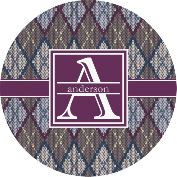 Custom Knit Argyle Multipurpose Round Labels - 1" (Personalized)