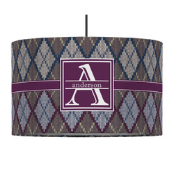 Knit Argyle 12" Drum Pendant Lamp - Fabric (Personalized)
