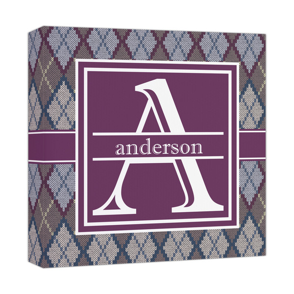 Custom Knit Argyle Canvas Print - 12x12 (Personalized)