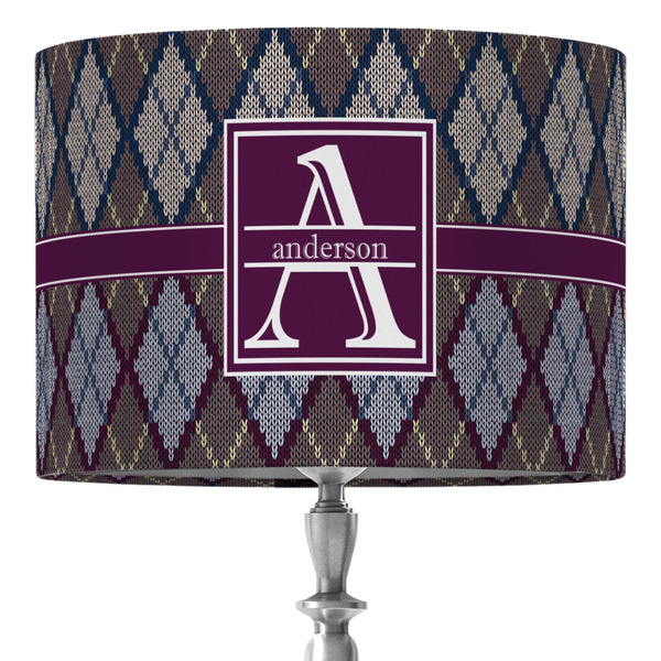 Custom Knit Argyle 16" Drum Lamp Shade - Fabric (Personalized)