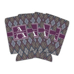 Knit Argyle Can Cooler (16 oz) - Set of 4 (Personalized)