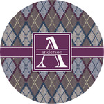 Knit Argyle Multipurpose Round Labels - 2" (Personalized)