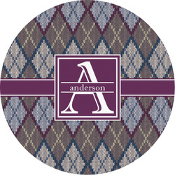 Knit Argyle Multipurpose Round Labels - 2" (Personalized)