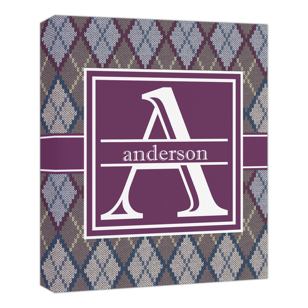 Custom Knit Argyle Canvas Print - 20x24 (Personalized)