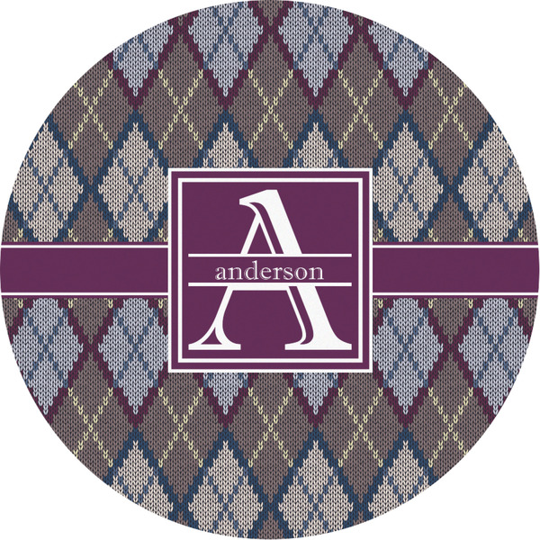 Custom Knit Argyle Multipurpose Round Labels - Custom Sized (Personalized)