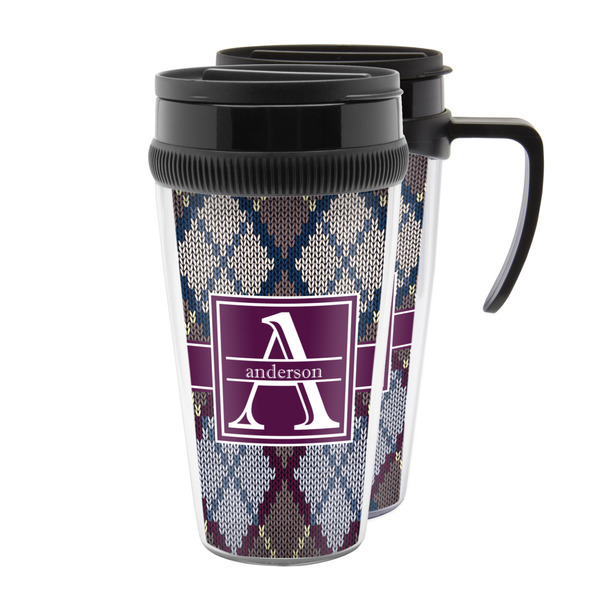 Custom Knit Argyle Acrylic Travel Mug (Personalized)