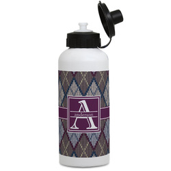 Knit Argyle Water Bottles - Aluminum - 20 oz - White (Personalized)