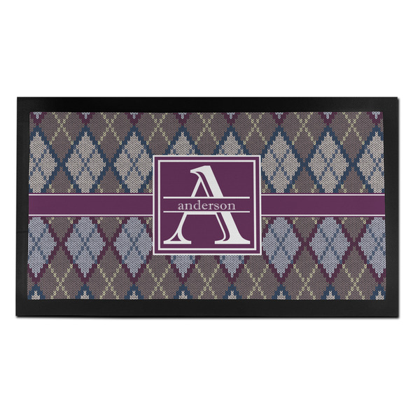 Custom Knit Argyle Bar Mat - Small (Personalized)