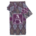 Knit Argyle Bath Towel Set - 3 Pcs (Personalized)