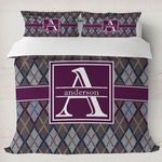 Knit Argyle Duvet Cover Set - King (Personalized)