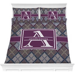 Knit Argyle Comforter Set - Full / Queen (Personalized)