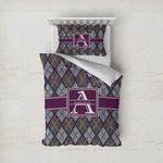 Knit Argyle Duvet Cover Set - Twin (Personalized)