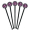 Knit Argyle Black Plastic 7" Stir Stick - Round - Fan View