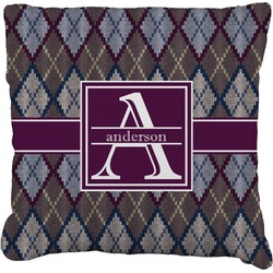 Knit Argyle Faux-Linen Throw Pillow (Personalized)