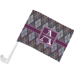 Knit Argyle Car Flag - Small w/ Name and Initial