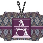 Knit Argyle Rear View Mirror Ornament (Personalized)