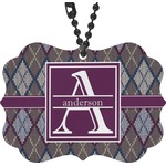 Knit Argyle Rear View Mirror Decor (Personalized)