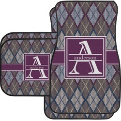 Knit Argyle Car Floor Mats Set - 2 Front & 2 Back (Personalized)