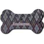 Knit Argyle Ceramic Dog Ornament - Front & Back w/ Name and Initial