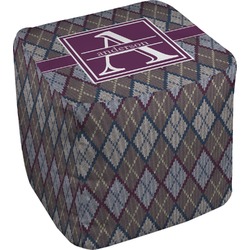 Knit Argyle Cube Pouf Ottoman (Personalized)