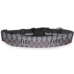 Knit Argyle Deluxe Dog Collar - Small (8.5" to 12.5") (Personalized)