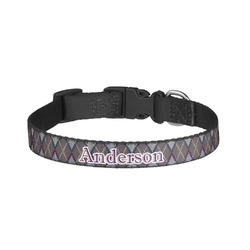 Knit Argyle Dog Collar - Small (Personalized)