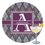 Knit Argyle Printed Drink Topper - 3.5" (Personalized)