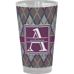 Knit Argyle Pint Glass - Full Color (Personalized)