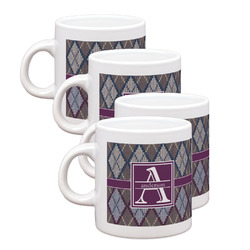 Knit Argyle Single Shot Espresso Cups - Set of 4 (Personalized)