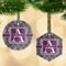 Knit Argyle Frosted Glass Ornament - MAIN PARENT