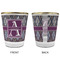 Knit Argyle Glass Shot Glass - with gold rim - APPROVAL