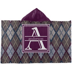 Knit Argyle Kids Hooded Towel (Personalized)