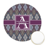 Knit Argyle Printed Cookie Topper - Round (Personalized)