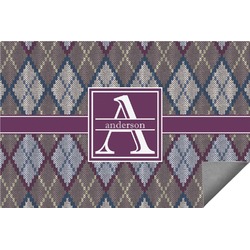 Knit Argyle Indoor / Outdoor Rug - 6'x8' w/ Name and Initial