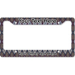 Knit Argyle License Plate Frame - Style B (Personalized)