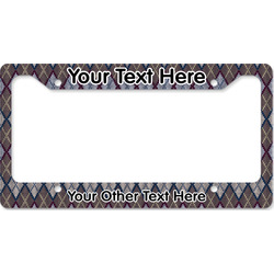 Knit Argyle License Plate Frame - Style B (Personalized)