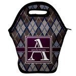 Knit Argyle Lunch Bag w/ Name and Initial