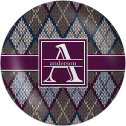 Knit Argyle Melamine Salad Plate - 8" (Personalized)