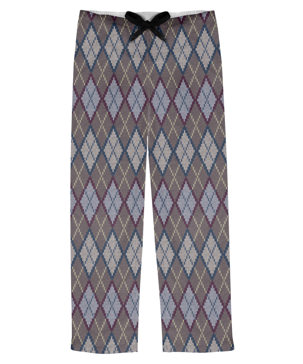 Knit Argyle Mens Pajama Pants - XL (Personalized) - YouCustomizeIt