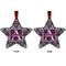 Knit Argyle Metal Star Ornament - Front and Back