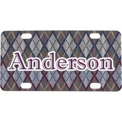 Knit Argyle Mini / Bicycle License Plate (4 Holes) (Personalized)