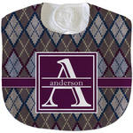 Knit Argyle Velour Baby Bib w/ Name and Initial