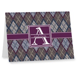 Knit Argyle Note cards (Personalized)
